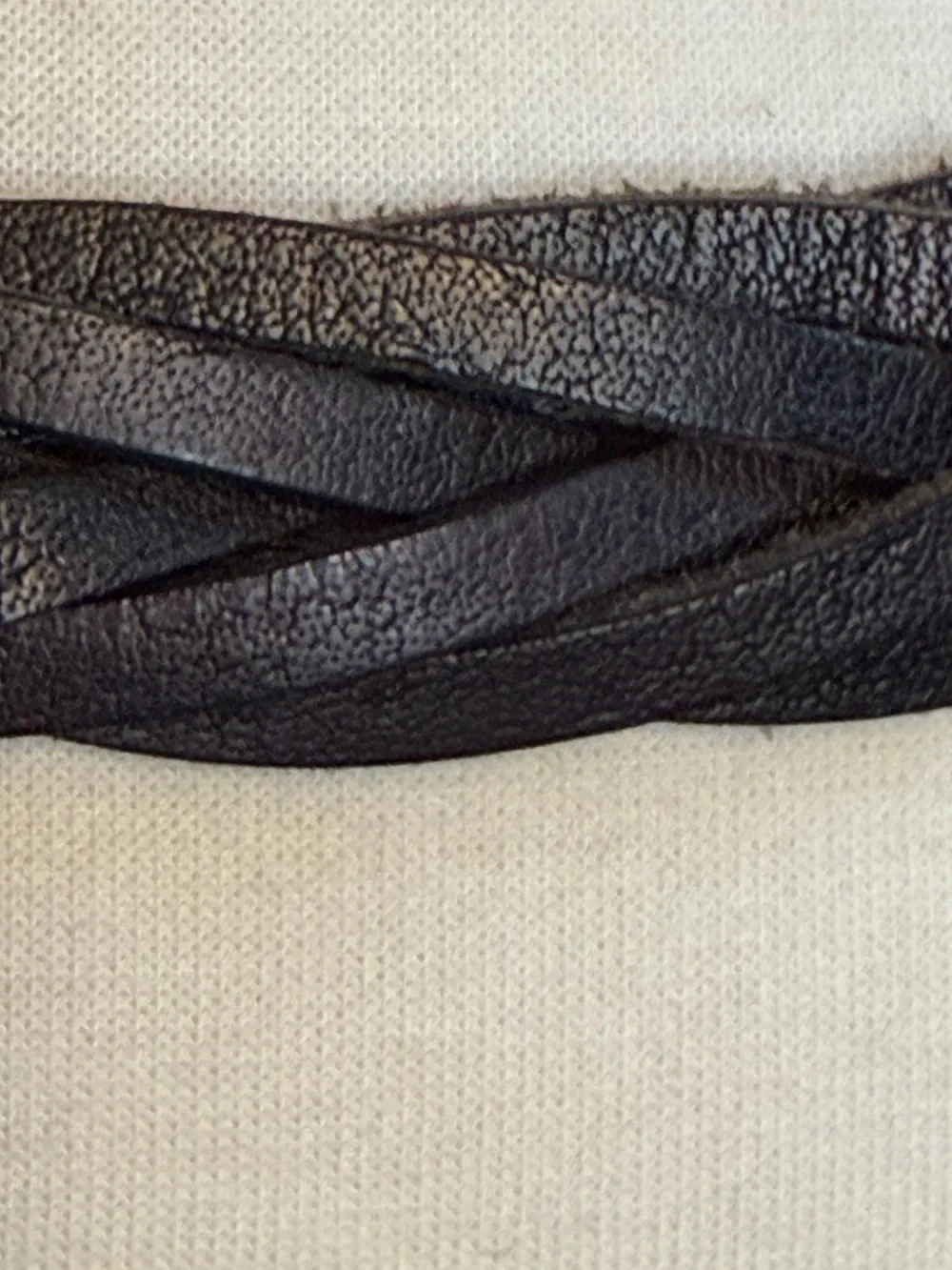 Linea Pelle Wide Black Leather Statement Adjustable Belt W/ Metal Rings Size M